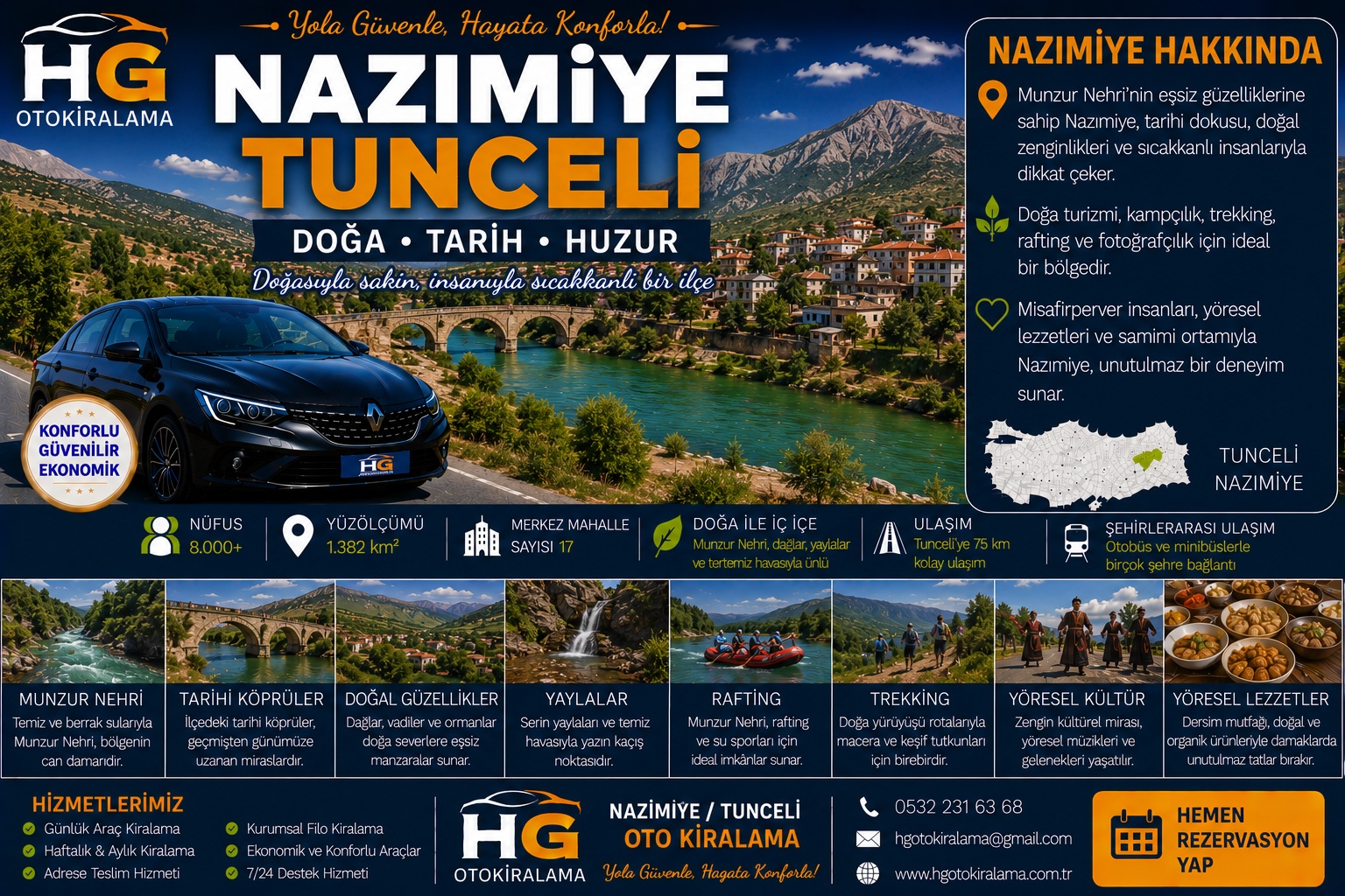 Nazımiye Tunceli araç kiralama | HG Blog