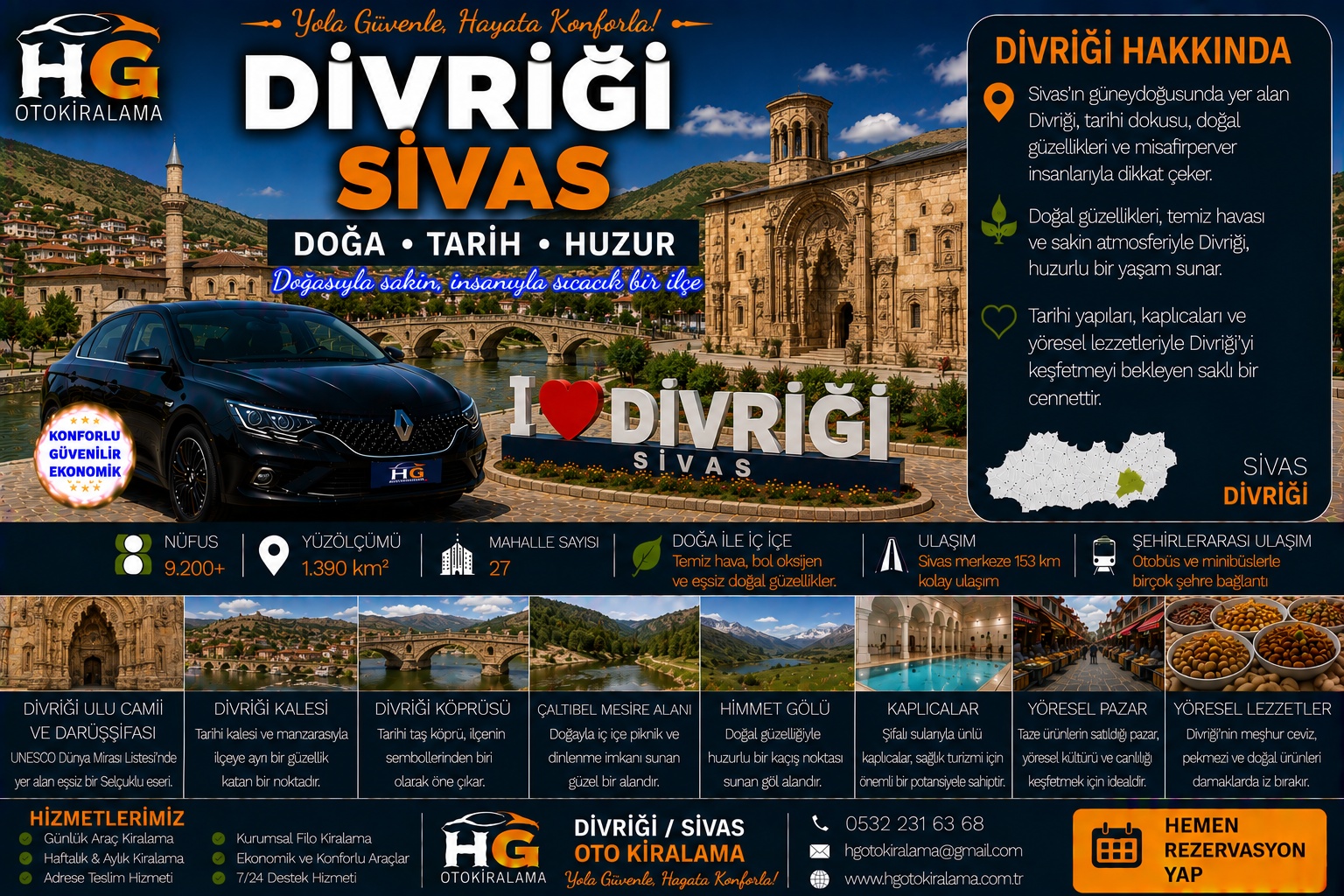 Divriği Sivas araç kiralama | HG Blog