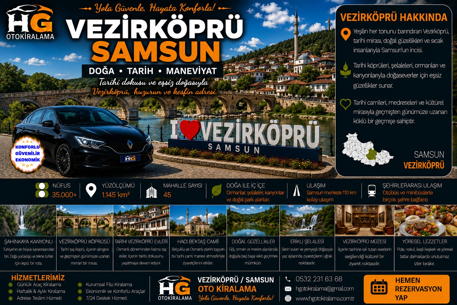Vezirköprü Samsun araç kiralama | HG Blog